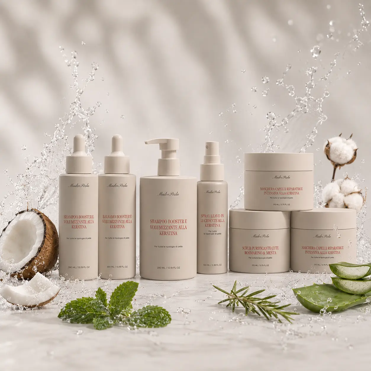 Capelli sani e luminosi trattati con i prodotti Madreperla