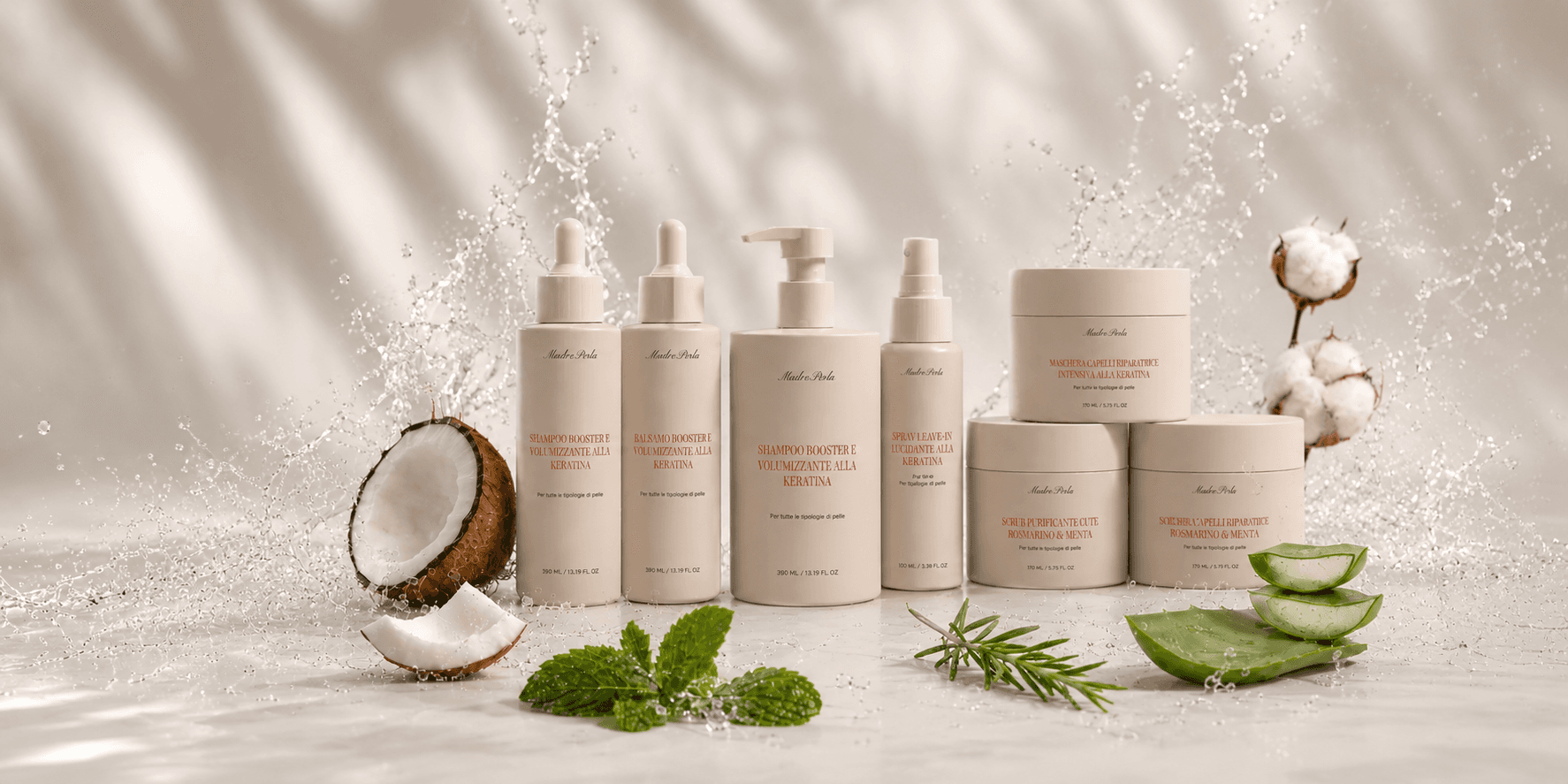 Capelli sani e luminosi trattati con i prodotti Madreperla